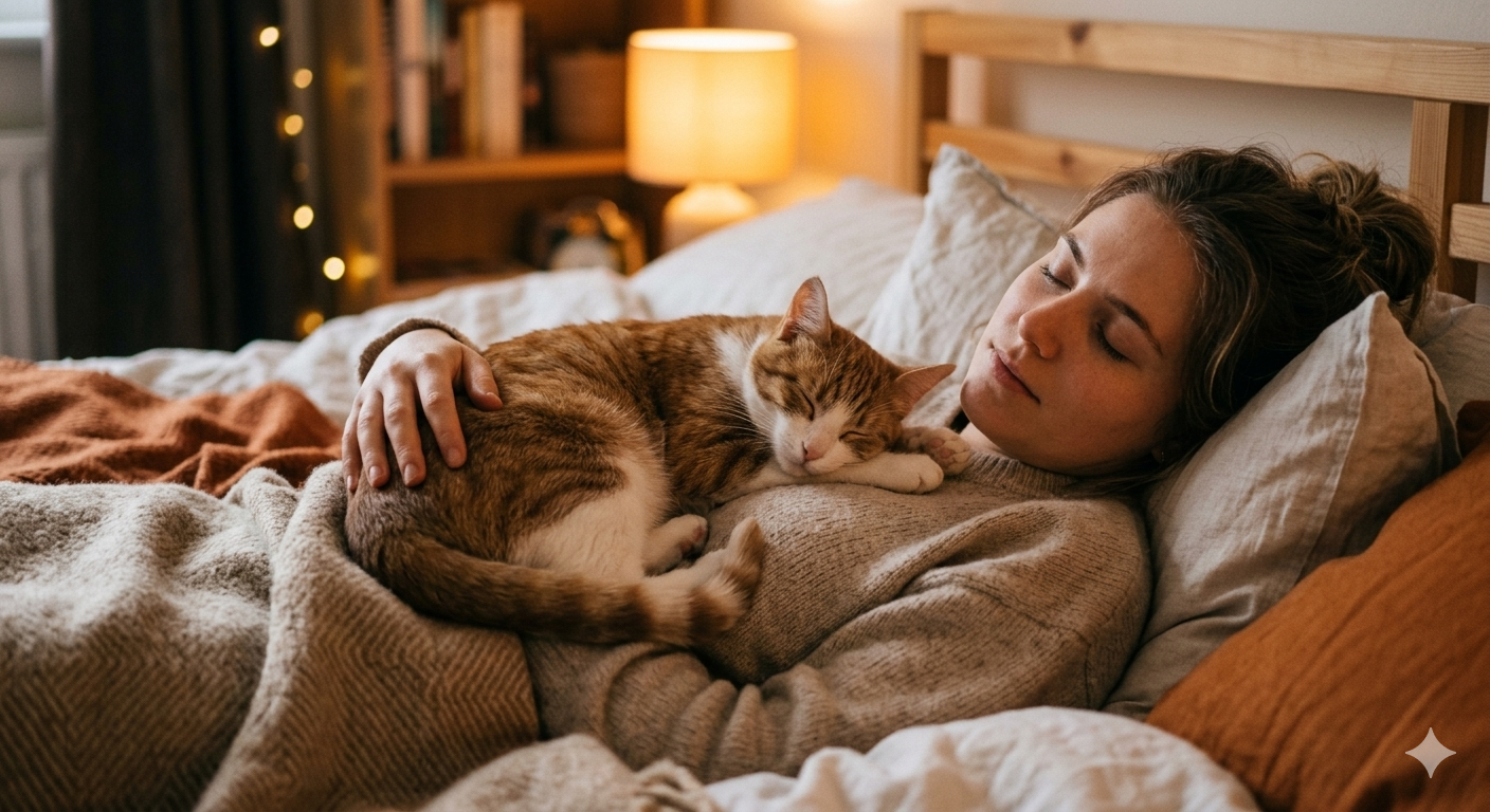 Persona abrazando con ternura a su mascota